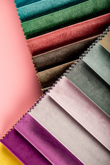 Free photo mixed color tailoring leather tissues in catalog