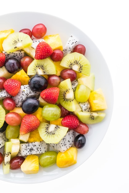 Free Photo mixed fruit in white plate