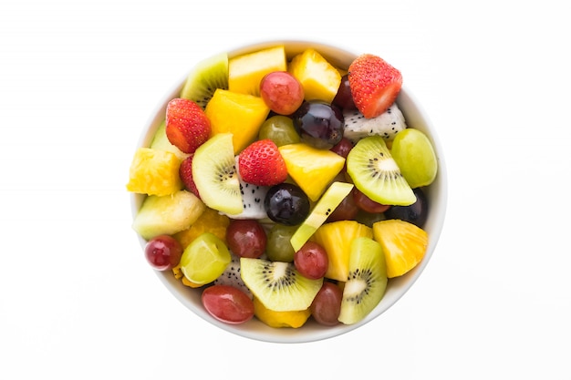 Mixed fruit in white plate