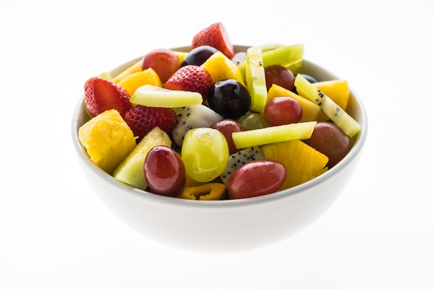 Mixed fruit in white plate