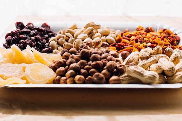 Mixed nuts on plate