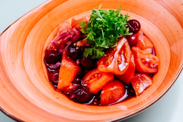 mixed salad with cherry and tomatoes