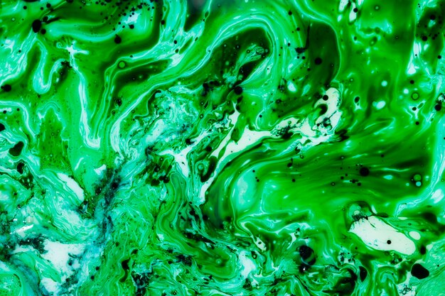 Mixture of green shades abstract in oil