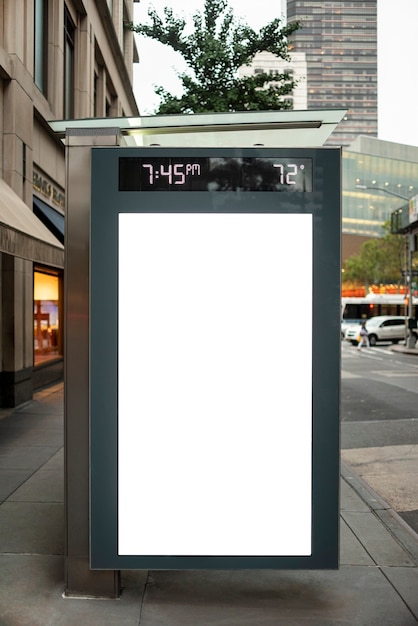 Free Photo mock-up billboard in bus stop