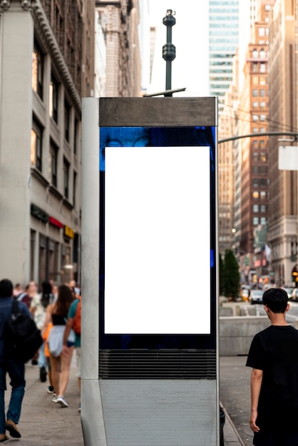 Free photo mock-up billboard on sidewalk post