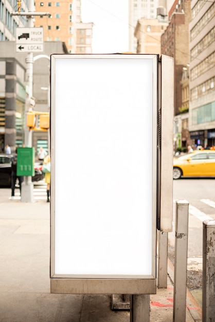 Free Photo mock-up billboard on sidewalk post