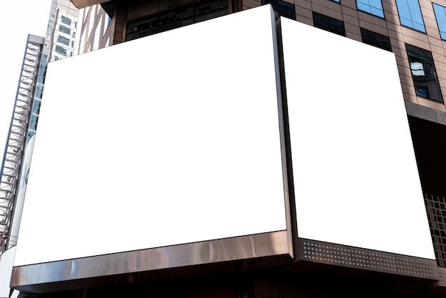 Free photo mock-up billboards on a city building