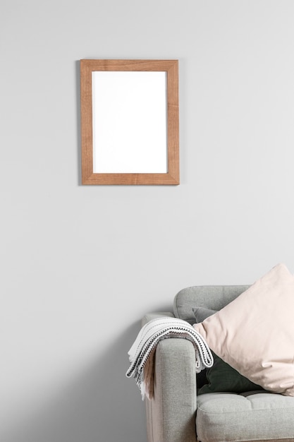 Free photo mock up frame on wall