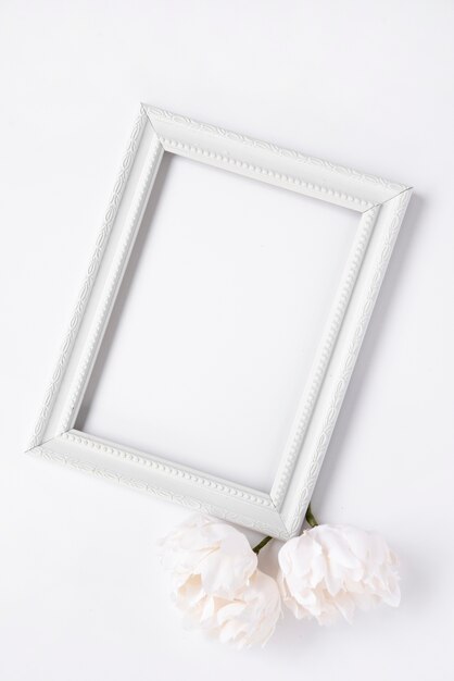 Mock-up of minimalist white frame