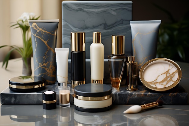 Free photo mock up packaging for cosmetic and amenities