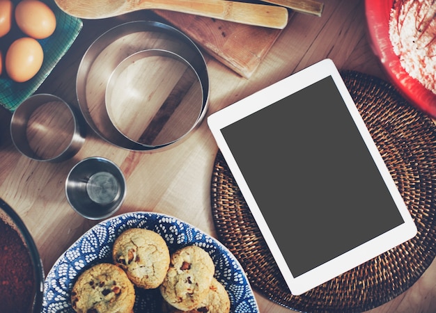 Free photo mockup copy space blank screen concept