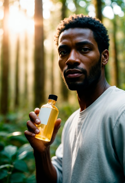 Model holding zero waste beauty product