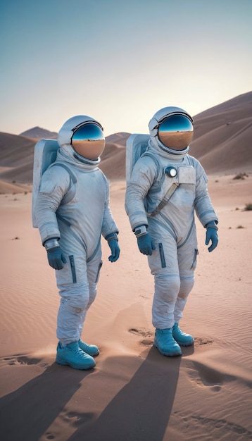 Model wearing space suit