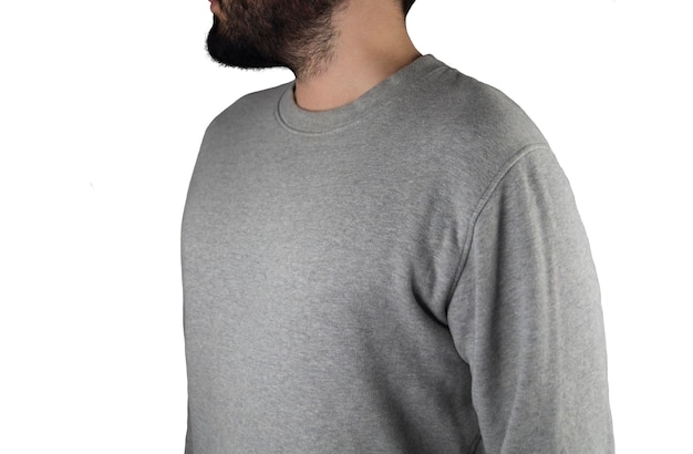 Free photo model with grey sweater