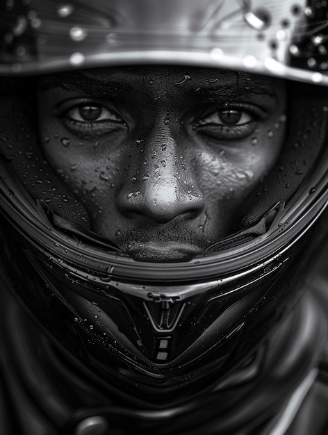 Free photo model with motorcycle helmet