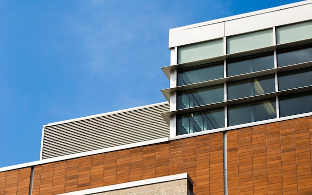 Modern building with closed windows