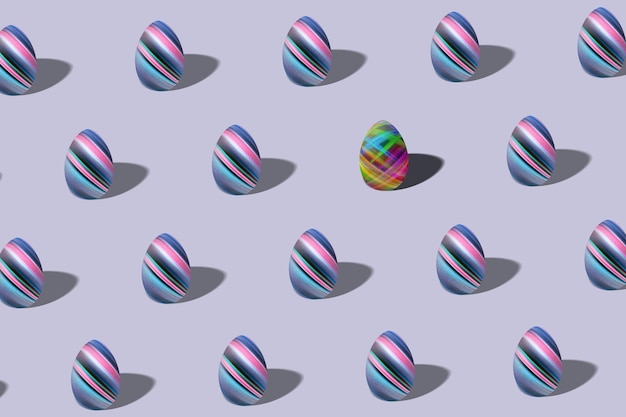 Free Photo modern colorful easter egg pattern made, multicolored egg, minimal easter concept