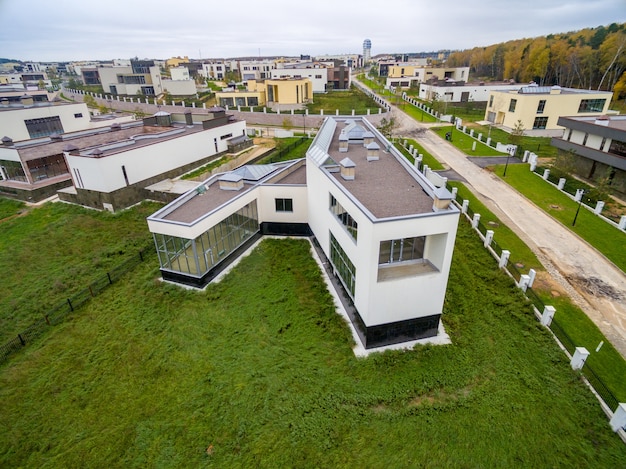 Modern country houses under construction