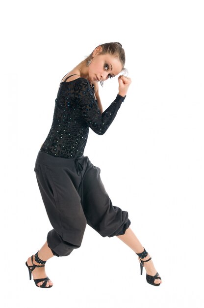 Modern dancer wearing high heels