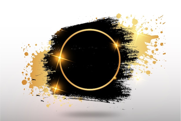 Free photo modern frame with golden splash