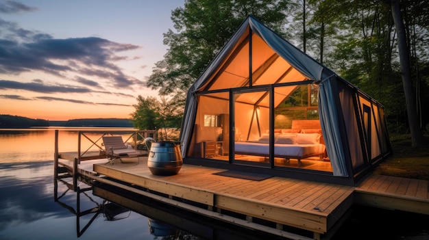 Modern glamping by the lake