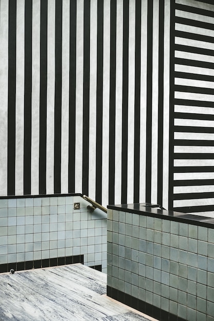 Free Photo modern interior with black and white stripes