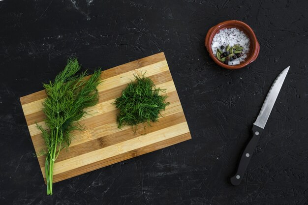 Modern kitchen composition with healthy ingredients