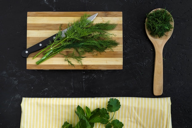 Modern kitchen composition with healthy ingredients