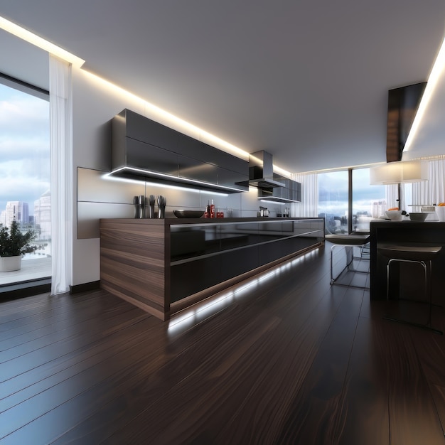 Free Photo modern kitchen design interior