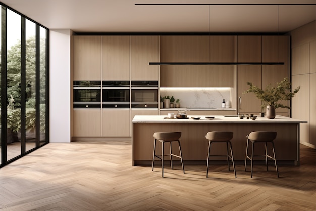 Free photo modern kitchen interior design