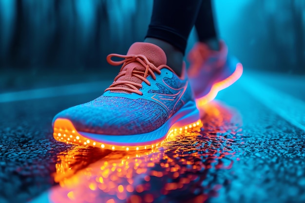 Free photo modern light shoes on the street ai generated