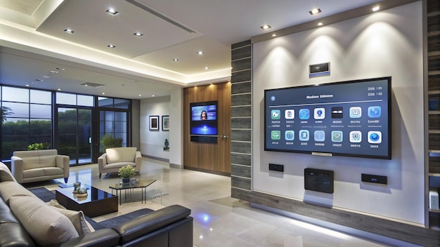 Free photo modern living room with home automation system