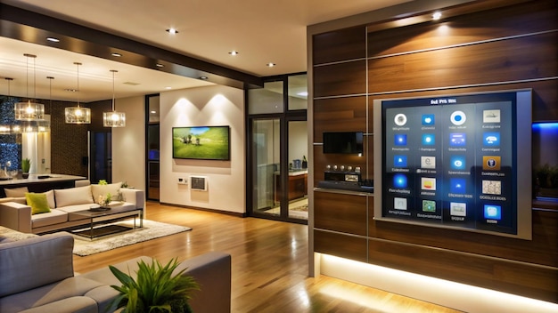 Free Photo modern living room with smart home technology