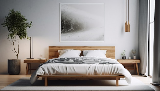 Free photo modern luxury bedding with cozy lighting and elegance generated by ai