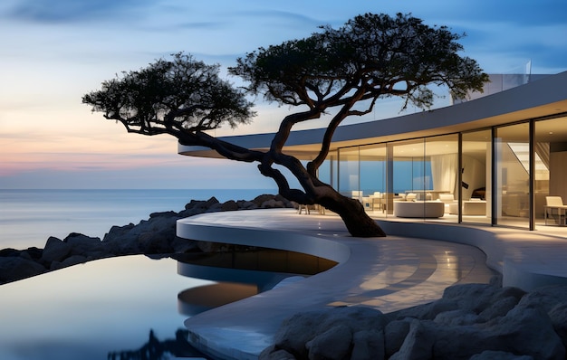 Free photo modern luxury villa architecture