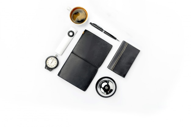 Free photo modern male accessories on white surface