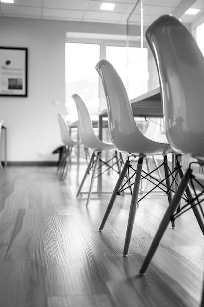 Free photo modern and minimalist office in black and white