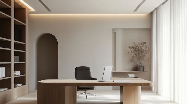 Free photo modern and minimalist office