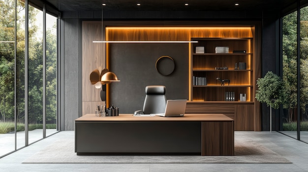 Modern and minimalist office