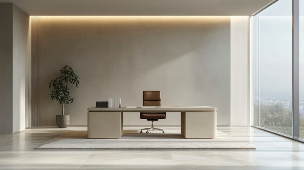 Free photo modern and minimalist office