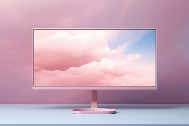 Modern monitor on elegant table