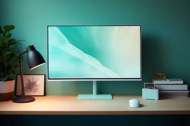 Modern monitor on elegant table