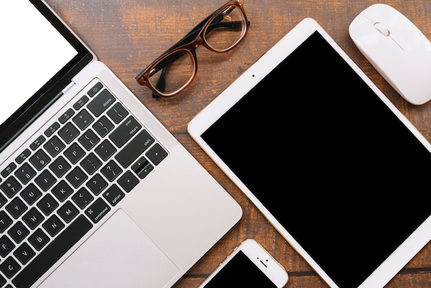 Modern office desk composition