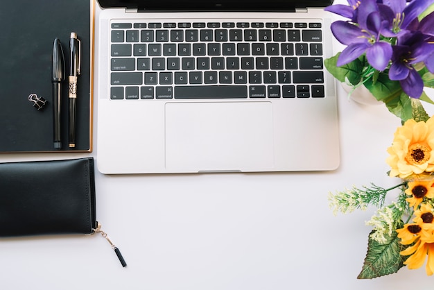 Modern office desk composition