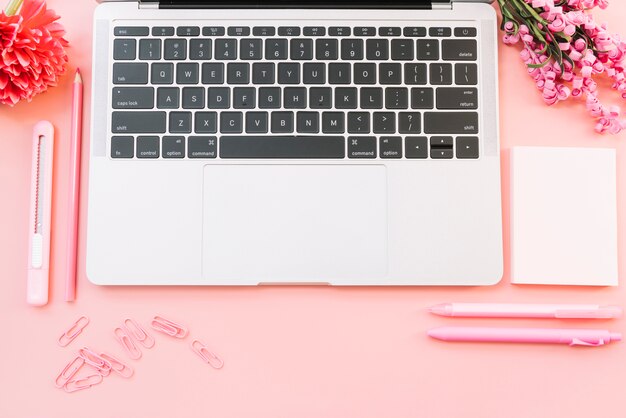 Modern office desk composition