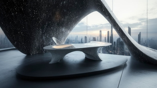 Free Photo modern office space with futuristic decor and furniture