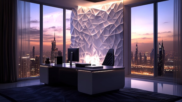 Free photo modern office space with futuristic decor and furniture