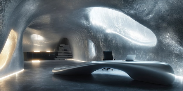 Free Photo modern office space with futuristic decor and furniture