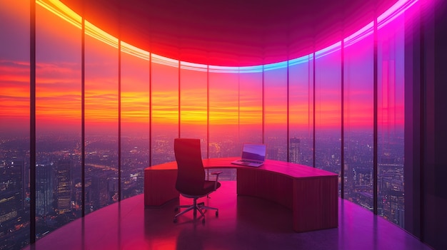 Free photo modern office space with futuristic decor and furniture