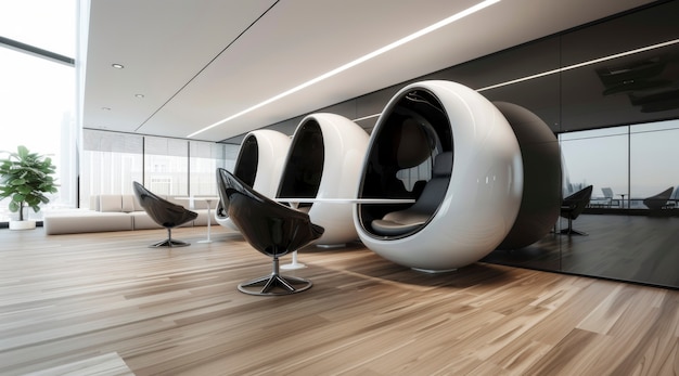 Free Photo modern office space with futuristic decor and furniture